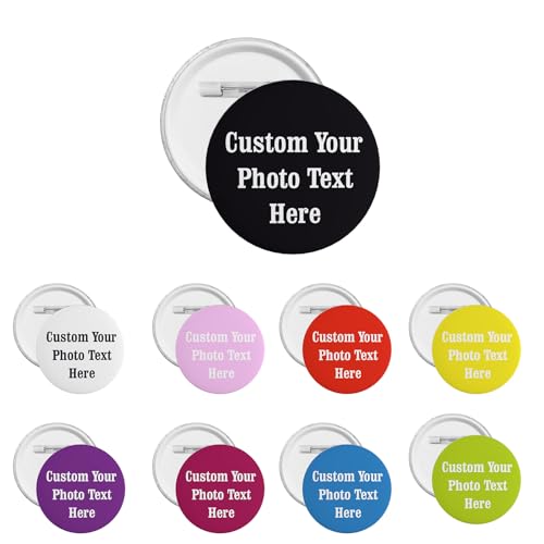 Personalised Round Badge With Photo Text Logo Pin back Round Button Badges For Women Men Backpack Bag Custom Colorful Buttons Pins Badges For Friends Birthday Party Gift von Oudrspo