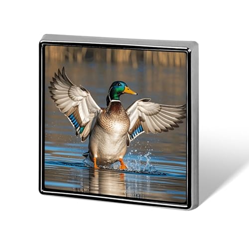 Quadratische Anstecknadeln, quadratische Brosche, Abzeichen für Rucksäcke oder Revers, Revers-Accessoire „Jagd auf fliegende Wildenten Quadratische Anstecknadeln, quadratische Brosche, Abzeichen für Rucksäcke oder Revers, Revers-Accessoire „Jagd auf fliegende Wildenten von Oudrspo