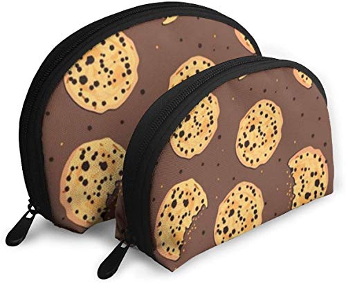 Reise-Kosmetiktaschen mit Aufschrift „Eating Cookies“, wasserdicht, 2-teilig, Make-up-Clutch, Kosmetik- und Toilettenartikel-Organizer, tragbare Reise-Kulturtasche für Mädchen von Oudrspo