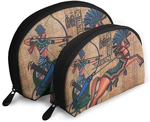 Womens People in The Egyptian Pyramid (3) Reise-Kosmetiktaschen, wasserdicht, 2-teilig, Make-up-Clutch, Kosmetik- und Toilettenartikel-Organizer, tragbare Reise-Kulturtasche für Mädchen von Oudrspo