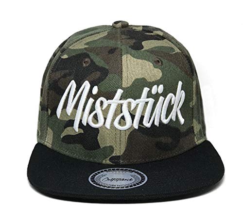 Outfitfabrik Snapback Cap Stickerei Miststück in Camouflage, 3D Stick von Outfitfabrik