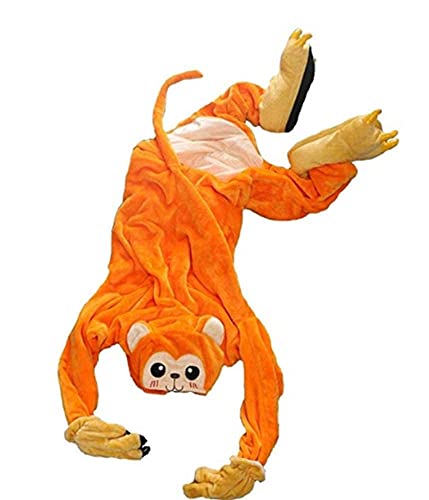 Pyjama Jumpsuit Erwachsene Onesies Tier kostüm Kigurumi Karneval Halloween Schlafanzug Party Show Weihnachten Cosplay Unterwäsche für Unisex Damen Herren (XL, AFFE) von Ovender