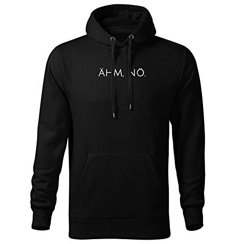 OwnDesigner Ähm nö Herren Kapuzenpullover schwarz Hooded mit Spruch Druck und Männer Hoodie (Cape 464 S Schwarz) von OwnDesigner