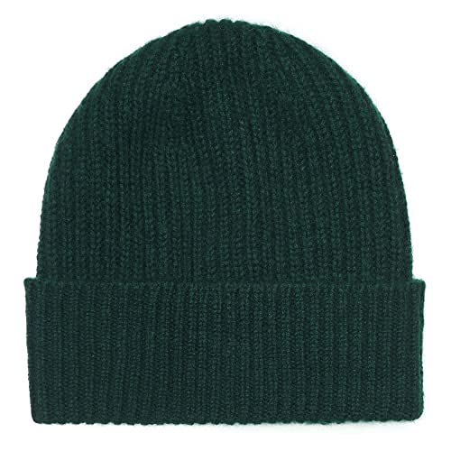 Lona Scott Beanie-Mütze aus 100% Kaschmir, hergestellt in Schottland, grün, One Size von Oxfords Cashmere