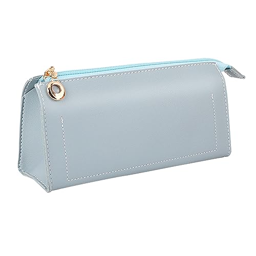 Oyachic Federmäppchen PU Pencil Case Leder Schlamperetui Stifttasche Kosmetisches Organizer Bleistift Beutel für Office Bleistift (Blau) von Oyachic