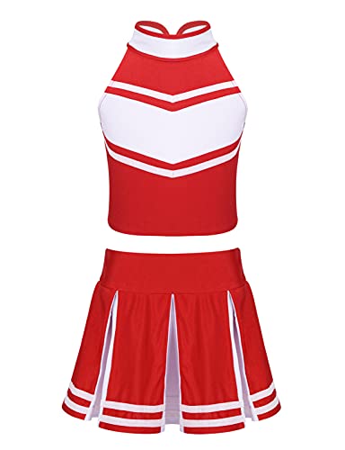 Oyolan Mädchen Cheer Leader Uniform Kinder Cheerleading Kostüm Tank Top Minirock Karneval Fasching Halloween Rot&Weiss 164 Oyolan Mädchen Cheer Leader Uniform Kinder Cheerleading Kostüm Tank Top Minirock Karneval Fasching Halloween Rot&Weiss 164 von Oyolan