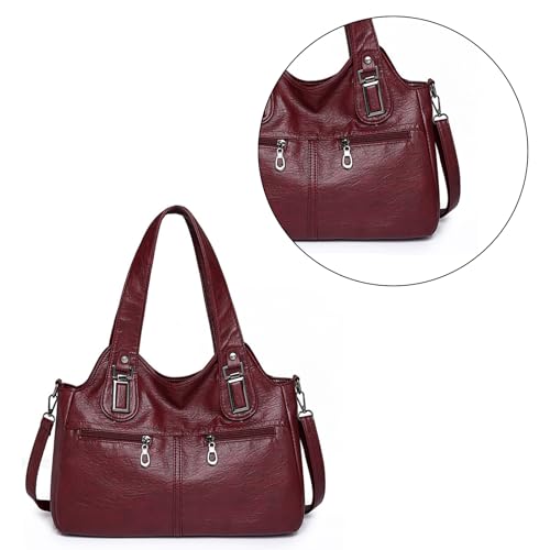 Oyrcvweuylx 2024 NEU Umhängetasche Vintage Spritzwassergeschützte Umhängetasche Große Kapazität Ledertasche für Frauen Mädchen Vielseitige Handtasche von Oyrcvweuylx