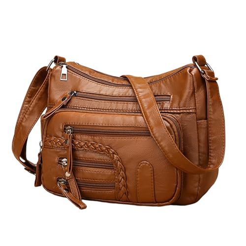 Oyrcvweuylx 2024 Umhängetasche, vielseitige, trendige Ledertasche, Umhängetasche mit mehreren Fächern für Mädchen und Frauen, vielseitige, modische PU-Tasche von Oyrcvweuylx