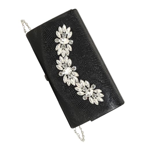 Oyrcvweuylx Damen-Clutch mit Strasssteinen und Blumen, Umhängetasche, elegante Clutch, Handtasche, Party, Hochzeit, Geldbörse, modische Umschlagtasche von Oyrcvweuylx