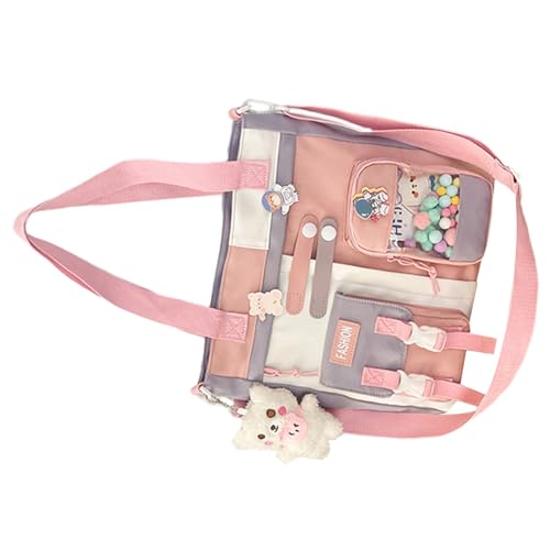 Oyrcvweuylx Damen-Umhängetasche, lässig, süße Cartoon-Handtasche, große Kapazität, Messenger-Tasche, Schüler-Schultasche, weibliche Umhängetasche von Oyrcvweuylx