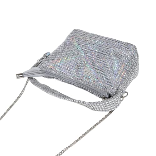 Oyrcvweuylx Glitzernde Abendtasche mit Strass-Dekor, Handtasche für formelle Anlässe und den täglichen Gebrauch, Hochzeitsfeier, Braut, Banketttasche von Oyrcvweuylx