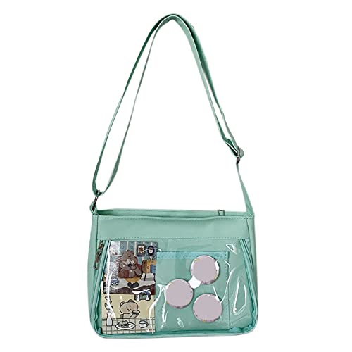 Oyrcvweuylx Japanische Harajuku-Ita-Tasche für Frauen, transparente Tasche, Itabag, High-School-Mädchen-Uniform, JK, Crossbody-Umhängetasche von Oyrcvweuylx