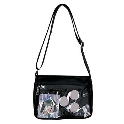 Oyrcvweuylx Japanische Harajuku-Ita-Tasche für Frauen, transparente Tasche, Itabag, High-School-Mädchen-Uniform, JK, Crossbody-Umhängetasche von Oyrcvweuylx