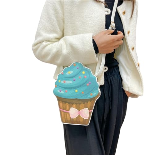 Oyrcvweuylx Mädchen-Cuppieceake-Tasche, PU-Umhängetasche, Damen, kleine Cupipieceake-Geldbörse, Telefon-Umhängetasche, verstellbarer Schultergurt von Oyrcvweuylx