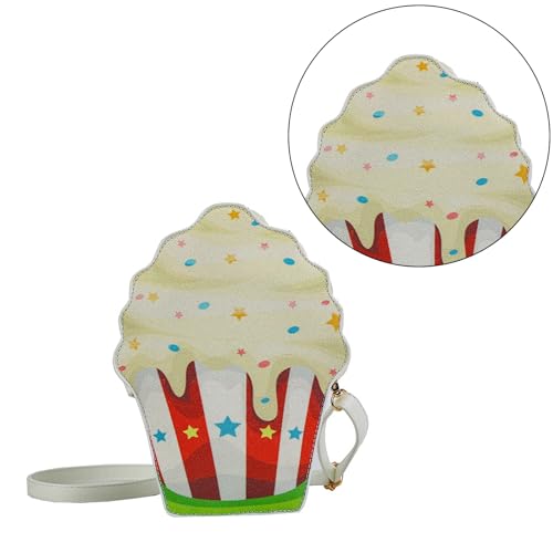 Oyrcvweuylx Mädchen-Cuppieceake-Tasche, PU-Umhängetasche, Damen, kleine Cupipieceake-Geldbörse, Telefon-Umhängetasche, verstellbarer Schultergurt von Oyrcvweuylx