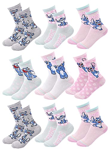 Ozabi Socken für Mädchen, Lilo und Stitch, 9 Paar Surprise Socken, 36-41 von Ozabi