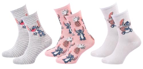 Ozabi - Mädchen Socken Lilo und Stitch Pack, Pack mit 3 Paar 0643, 36-41 von Ozabi