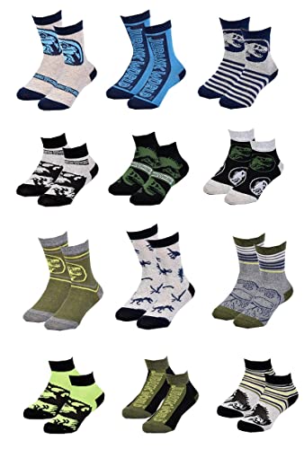 Ozabi Socken Jungen Lizenz Pack VON 12 PAAREN Surprise (as3, Numeric, Numeric_27, Numeric_30, Regular, 12er-Pack Jurassic World) von Ozabi