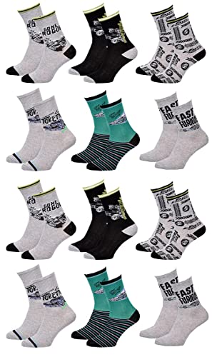 Ozabi Socken Jungen Lizenz PACK VON 12 PAAREN SURPRISE (as3, numeric, numeric_31, numeric_34, regular, 12er-Pack FAST AND FURIOUS) von Ozabi