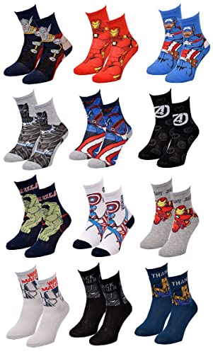 Ozabi Socken Jungen Lizenz PACK VON 12 PAAREN SURPRISE (as3, numeric, numeric_35, numeric_38, regular, 12er-Pack AVENGERS) von Ozabi