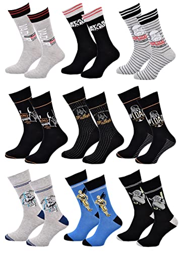 Ozabi Socken Pack Herren STAR WARS (as3, numeric, numeric_39, numeric_42, regular, regular, Packung mit 9 Paaren 0340) von Ozabi