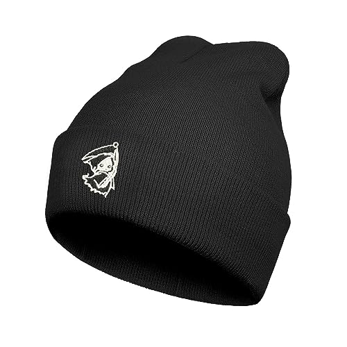 Ozrhuve Niedliche Beanie-Mütze Wintermütze – Beanie für Frauen – Manschetten Wintermütze Totenkopf Uhr Kappe Fisherman Beanies, Sensenmann Stickerei-schwarz, Einheitsgröße von Ozrhuve