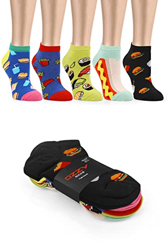 Bunte Socken Lustige Socken Damen 5er-Pack lustige Motive Baumwolle Sportsocken (36-40) von OZZY SOCKS