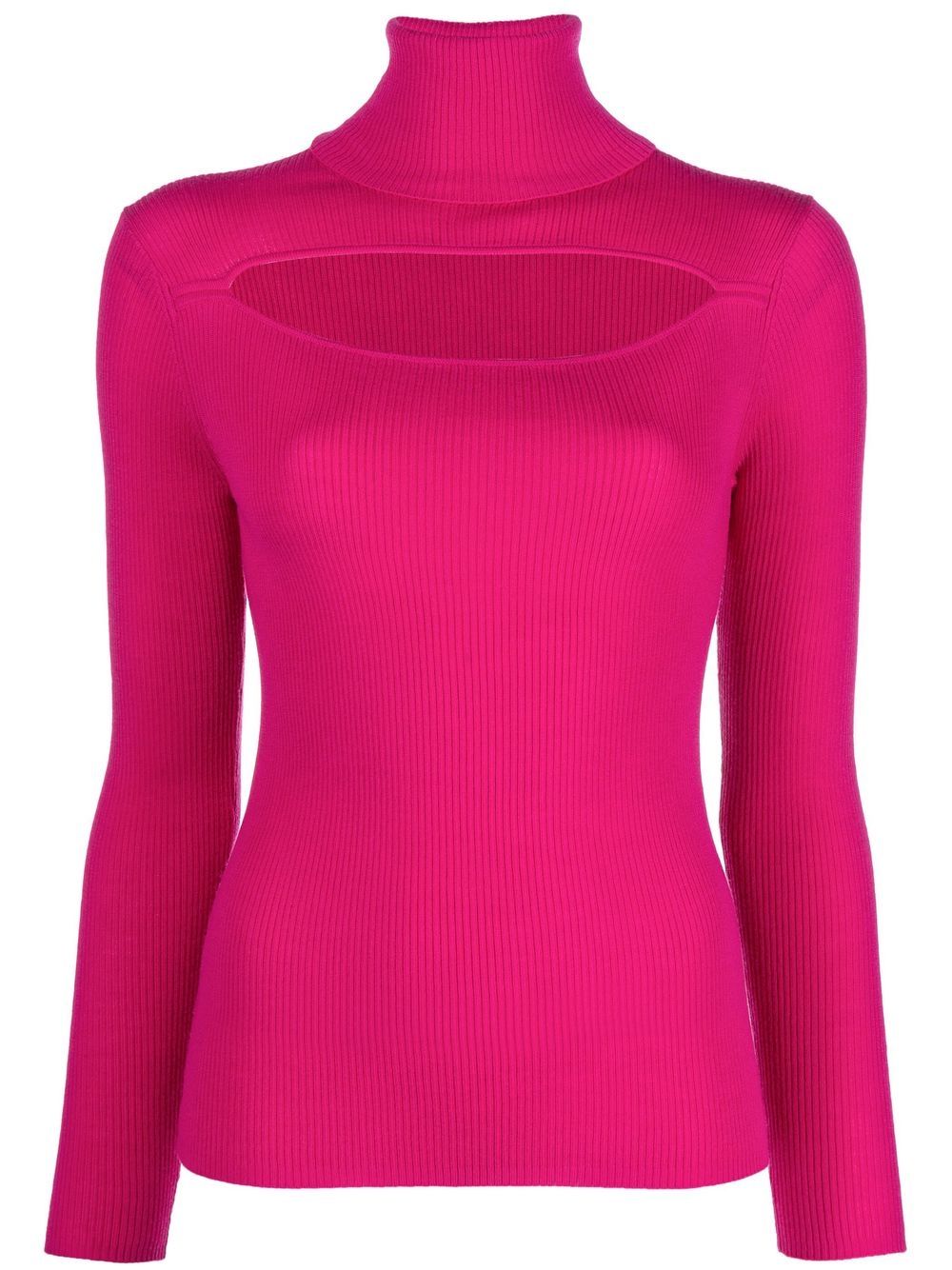 P.A.R.O.S.H. Rollkragenpullover mit Cut-Outs - Rosa von P.A.R.O.S.H.