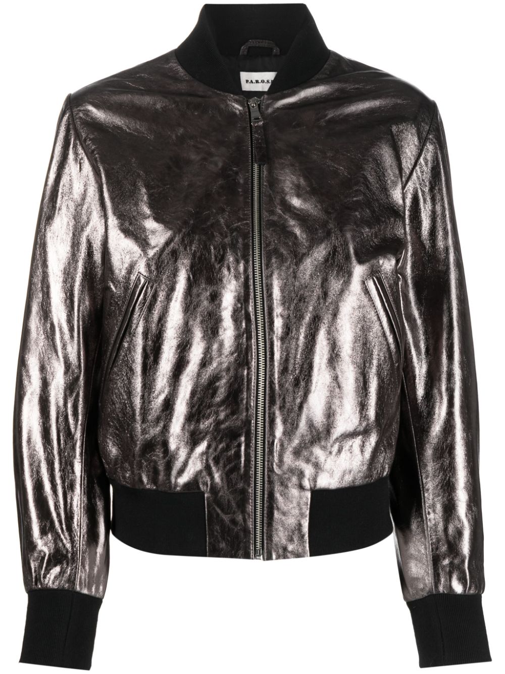 P.A.R.O.S.H. Bomberjacke im Metallic-Look - Silber von P.A.R.O.S.H.