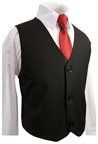 Kinder Anzug Weste für Jungen festlich 3tlg schwarz + Hemd + Krawatte Gr.12 von P.M. Kinderwesten
