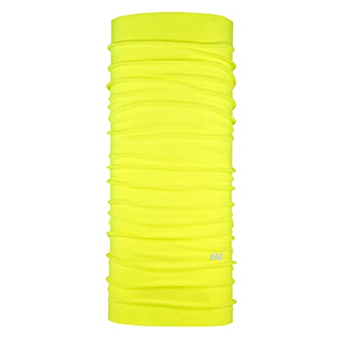 P.A.C. Original Solid Neon Yellow Multifunktionstuch - nahtloses Mikrofaser Schlauchtuch, Halstuch, Schal, Kopftuch, Unisex, 10 Anwendungsmöglichkeiten von P.A.C.