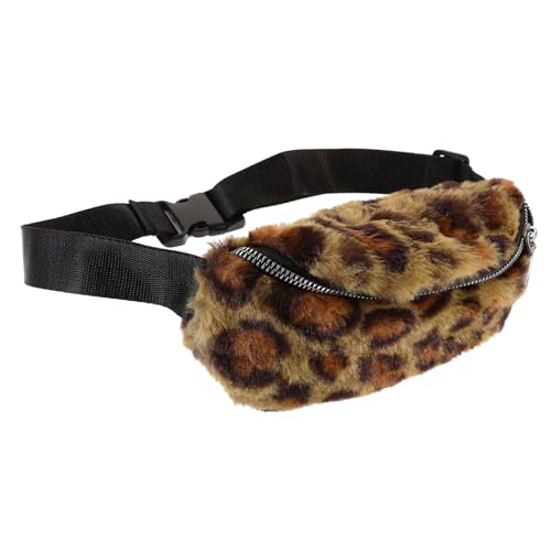 PACKOVE 1stk Leoparden-gürteltasche Leopard Gürteltasche Pelzige Geldbörse Mit Tiermotiv Wintertasche Für M? Leopard Zubehör Mädchen Gürteltasche Plüsch Kind Herbst Und Winter Taschen von PACKOVE