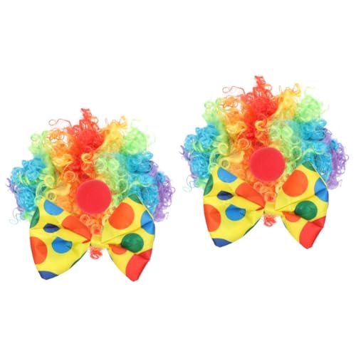 PACKOVE 2 Sätze Clown-Outfit halloween kostüm halloween rote anzüge Clown-Kostüme Perücke Kleider Clown-Requisite Clown verkleiden sich Requisiten Suite Partybedarf Nase von PACKOVE