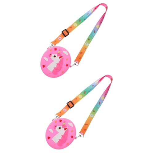 PACKOVE 2st Einhorn Umhängetasche Kawaii Geldbörse Entzückende Tasche Umhängetasche Für Kinder Kawaii Tier Geldbörse Einhorn Schultertasche Silikon Mädchen Niedlich Requisiten von PACKOVE