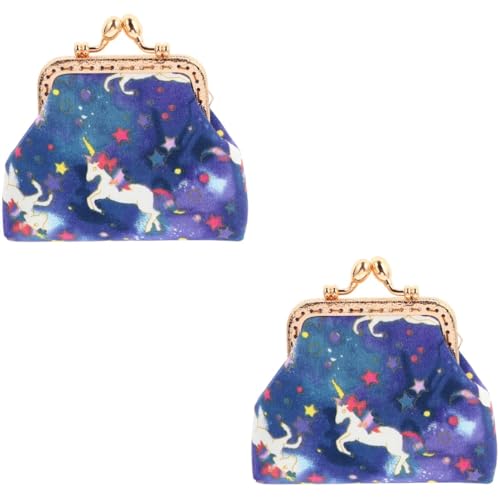 PACKOVE 2 STK Geldbörse Zubehör-wechseltasche Mit Verschluss Halter Cartoon-münze Geldbeutel Mini-umhängetasche Einhorn-münzbeutel Kleine Kassenschlager Stoff Schlüssel Handtasche Fräulein von PACKOVE