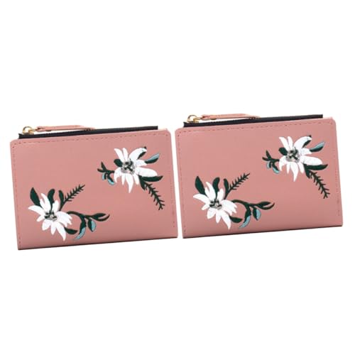 PACKOVE 2St Geldbörse Reise-Kulturbeutel Mini-Make-up-Set Portemonnaie damenbörse damengeldbeutel Kartenhalter für Frauen Kartenetuis für Damen Multifunktion Münzbeutel Klipp Reisen Rosa von PACKOVE