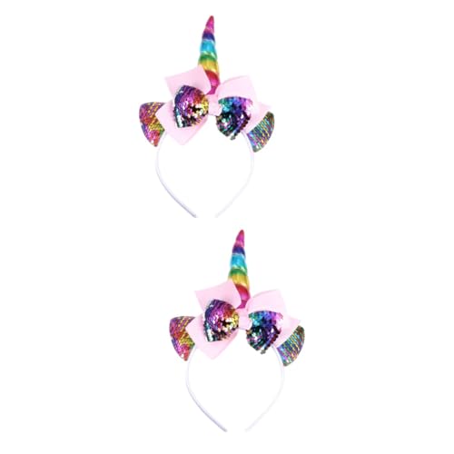 PACKOVE 2St Party-Kopfschmuck Einhorn-Haarband einhorn haar glitzerndes Haarband geschenk Tiara Party-Kopfbedeckung Haarreifen für Kinder Halloween Stirnband Haarschmuck Baby von PACKOVE