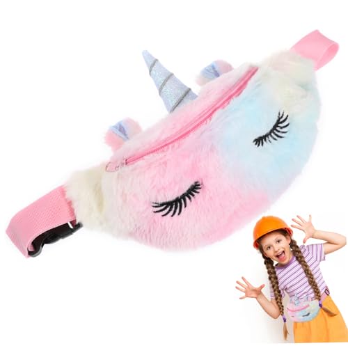 PACKOVE 3 STK Einhorn-Gürteltasche Umhängetasche für Mädchen Flauschige Tragetasche Geschenke Umhängetasche für Damen Cartoon-Kindertasche Brusttasche Bote Schultertaschen Hüfttasche von PACKOVE