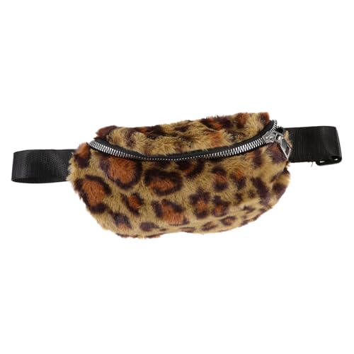 PACKOVE 3 STK Leoparden-gürteltasche Brusttasche Kinder Ledertasche Einstellbar Eimer Geldbörse Lederhandtasche Kinder Hüfttasche Schulter Plüsch Leopardenmuster Mädchen Umhängetasche von PACKOVE