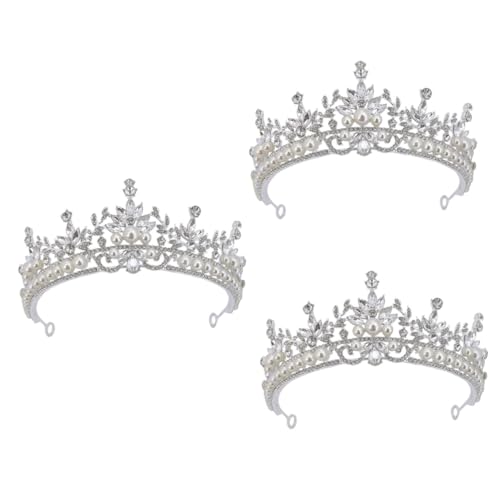 PACKOVE 3St Krone Braut Stirnband Braut-Tiara hochzeitshaar schmuck wedding hair accessories haarschmuck Haarbänder Strass-Stirnband Kristall Tiara Strasssteine Kopfbedeckung Geschenk von PACKOVE