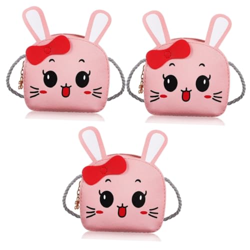 PACKOVE Schultertasche 3St Mädchen- Geldbeutelgeschenk für Kinder n Umhängetasche Kaninchen Handtasche Kawaii Handtasche für Mädchen Cosplay Hasentasche Babytasche Schultertaschen Rosa von PACKOVE