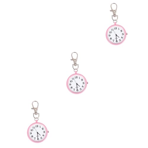 PACKOVE 3St Taschenuhren für Schwesternuhr zum Anklemmen Herrenhalskette für Halskette mit Anhänger hängende Uhr die Kette Brosche Einfach zu schnallen Stift Fräulein Rosa von PACKOVE