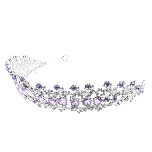 PACKOVE 3St lila Krone trauzeugen geschenke bridesmaid gift Hochzeit Krone aus Strass Hochzeitsrequisite Kristallkrone Tiara Kronenkopfschmuck Kopfbedeckung mit Strasskrone Kleid schmücken von PACKOVE