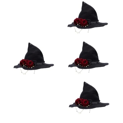 PACKOVE 4 Stück Halloween-Hexenhut halloween kostüm halloween costume moderner Hexenhut Hexendekor Kleider Hüte kreativer Hexenhut Festival-Hexenhut-Stütze Rose Kleidung die Hexen Hut von PACKOVE