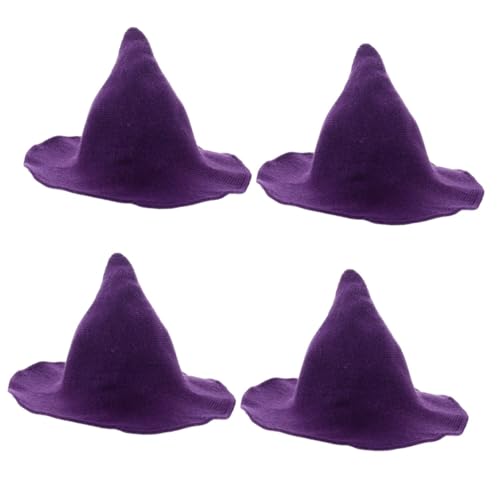 PACKOVE 4 Stück Hexenhut Bucket Hat Maskerade Hexenhut Halloween Kostüm Hexenhut Haarschmuck Für Den Abschlussball Halloween-hexenkostüm Hüte Schützender Hut Kleidung Violett Baumwolle von PACKOVE