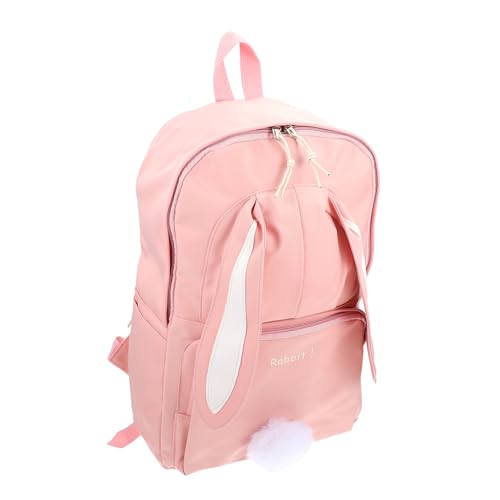 PACKOVE 4 Stück Rucksack Packsack im Hasendesign Liebenswert Schultertasche Büchertasche Mini schultüte schöne Einkaufstasche entzückender Packsack Wenig frisch Nylontasche Schüler Rosa von PACKOVE