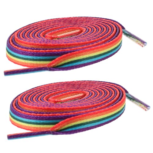 PACKOVE 6 Paar Regenbogen Schnürsenkel Flache Schnürsenkel Regenbogen Schnürsenkel Flache Canvas Schnürsenkel Kinder Schnürsenkel Lässige Schnürsenkel Sneaker Schnürsenkel Flache von PACKOVE