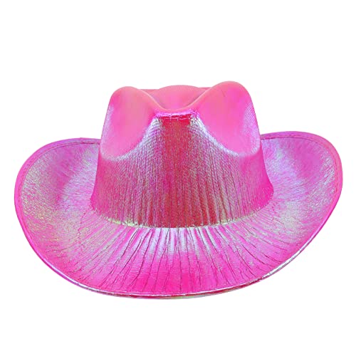 PACKOVE Karnevalshut Glitzernder Cowgirl Hut Gebogener Westernhut Glitzerndes Kostüm Breiter Cowgirl Hut Glitzernder Westernhut Modischer Cowgirl Hut Westernhut Glitzernder Hut von PACKOVE