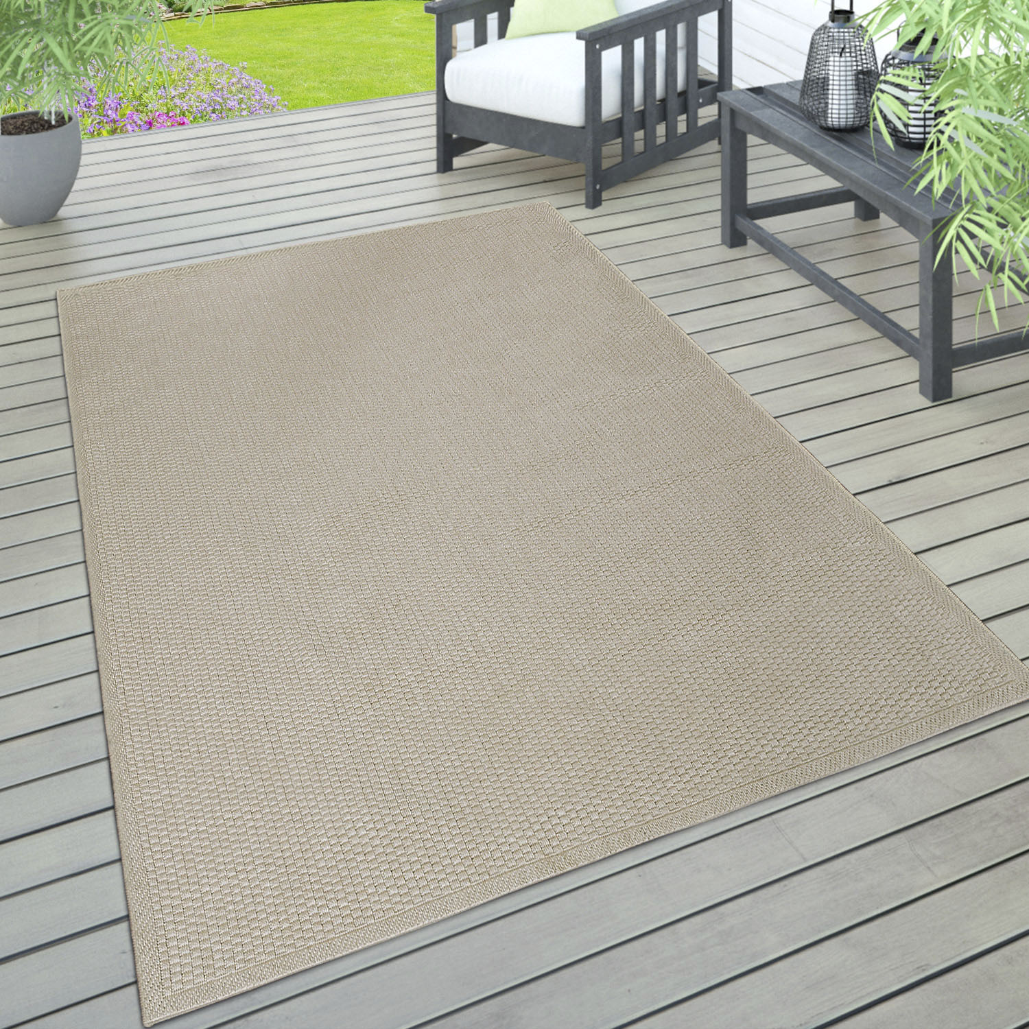 Paco Home Teppich "Timber 125", rechteckig, Flachgewebe, Sisal Optik, auch als Läufer, In- und Outdoor geeignet von PACO HOME