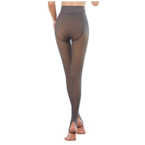 PAIDAXING Thermostrumpfhose für Damen Winter Warme Leggings Durchscheinend Stretch Figurformende Strumpfhosen Plüschstrumpfhose Thermo Dicke Feinstrumpfhose von PAIDAXING